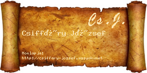 Csiffáry József névjegykártya